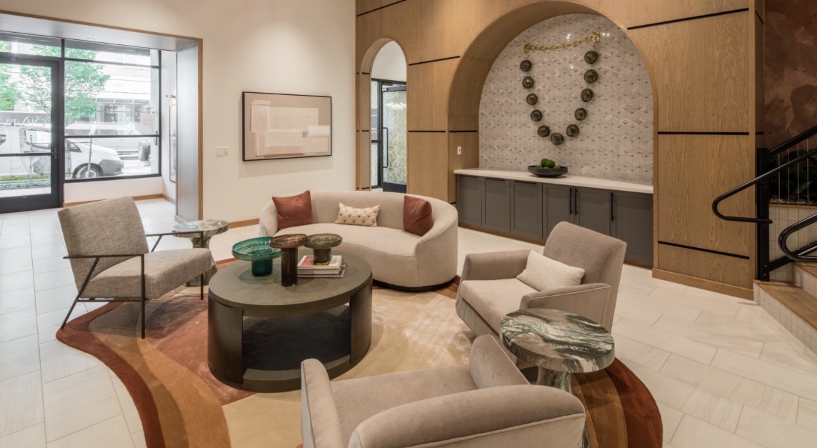 Apartment lobby lounge