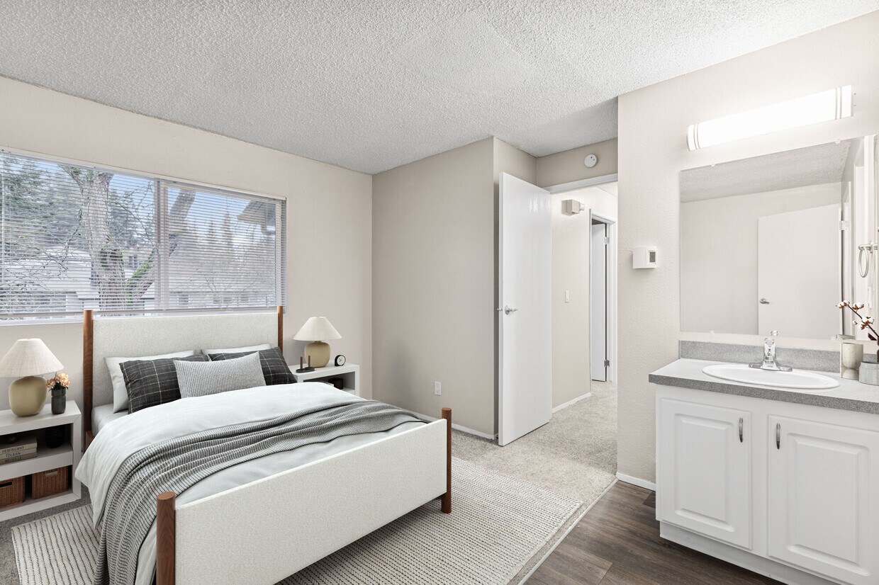 Cleaned bedroom in a turned unit